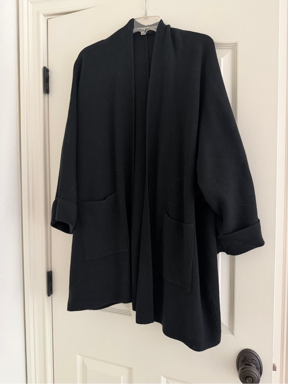Black Open-Front Women's Sweater Cardigan